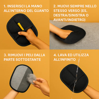 Groomie™ – Coppia Guanto rimuovi peli per animali domestici